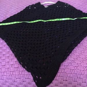 Black handmade poncho